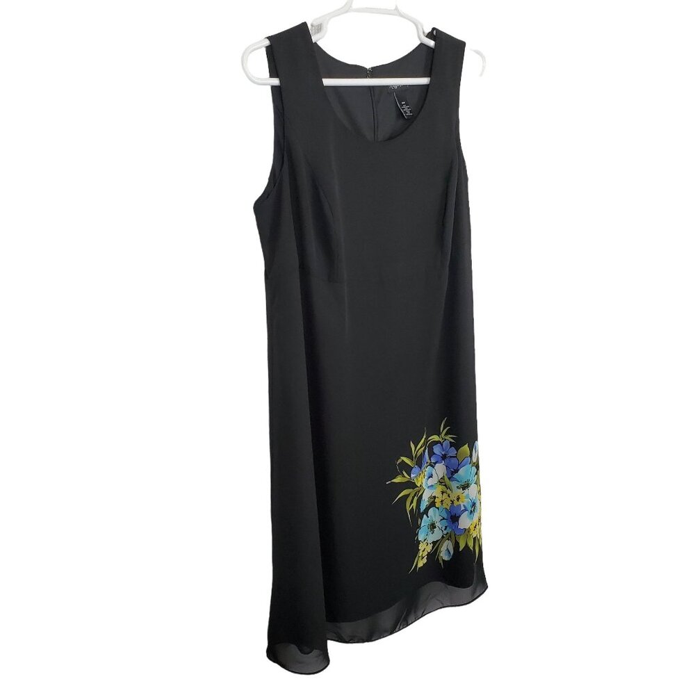 Maggie Barnes Size 18W Dress Maxi Zip Chiffon Scoop Flowy Fairy Floral Garden